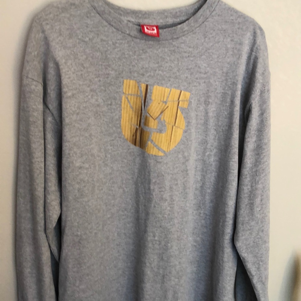 Burton Long Sleeve Tee in Gray with Yellow Logo